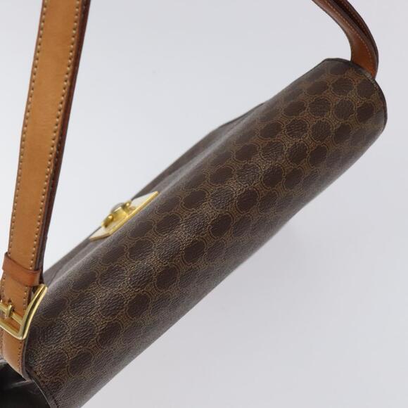 CELINE Macadam Canvas Shoulder Bag Pvc Leather Brown Gold - Picture 6 of 13